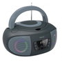 Fonestar Radio CD Boombox Portátil con Bluetooth, FM, USB/MP3, Entrada Aux, Salida Auriculares y Efectos Luminosos - Gris